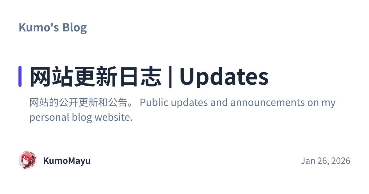 Share preview for 网站更新日志 | Updates